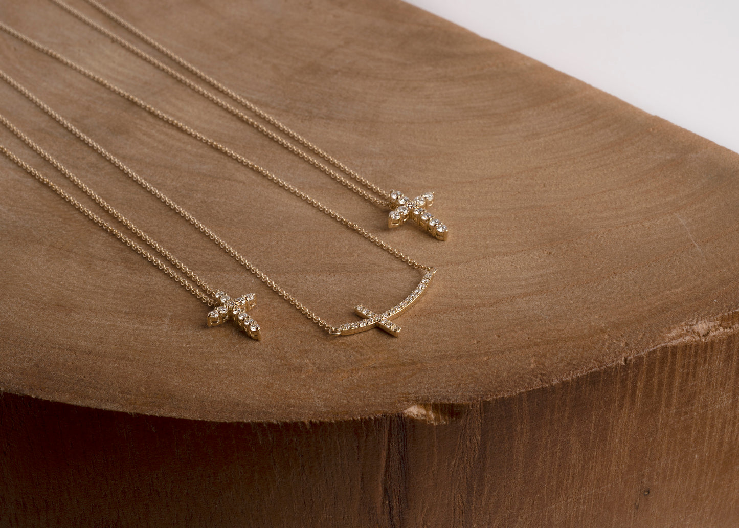 Gold diamond cross necklaces