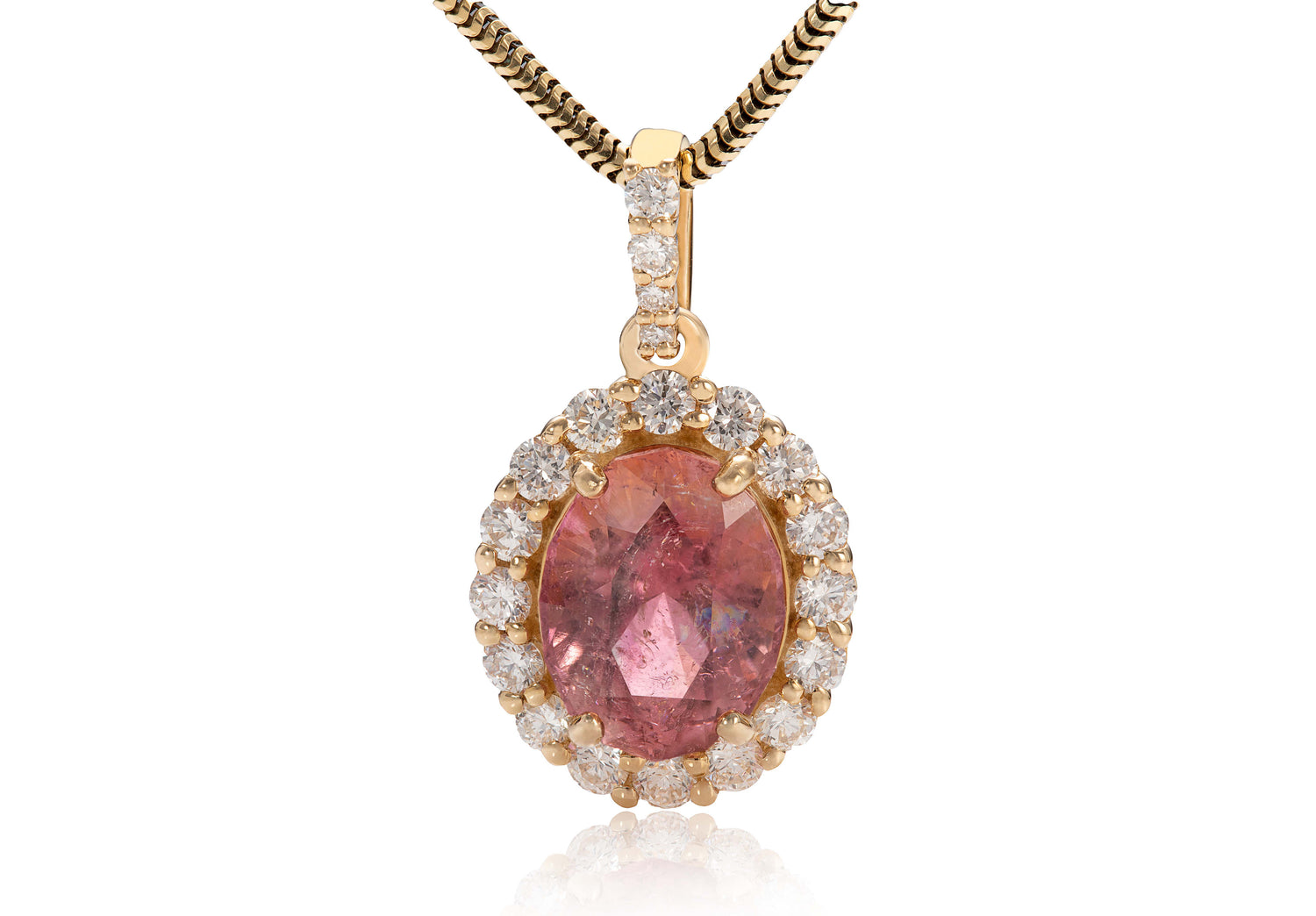 14k gold tourmaline pendant