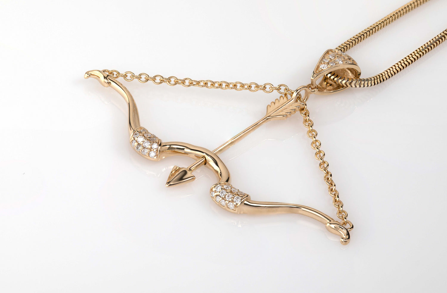 14k Bow and arrow necklace