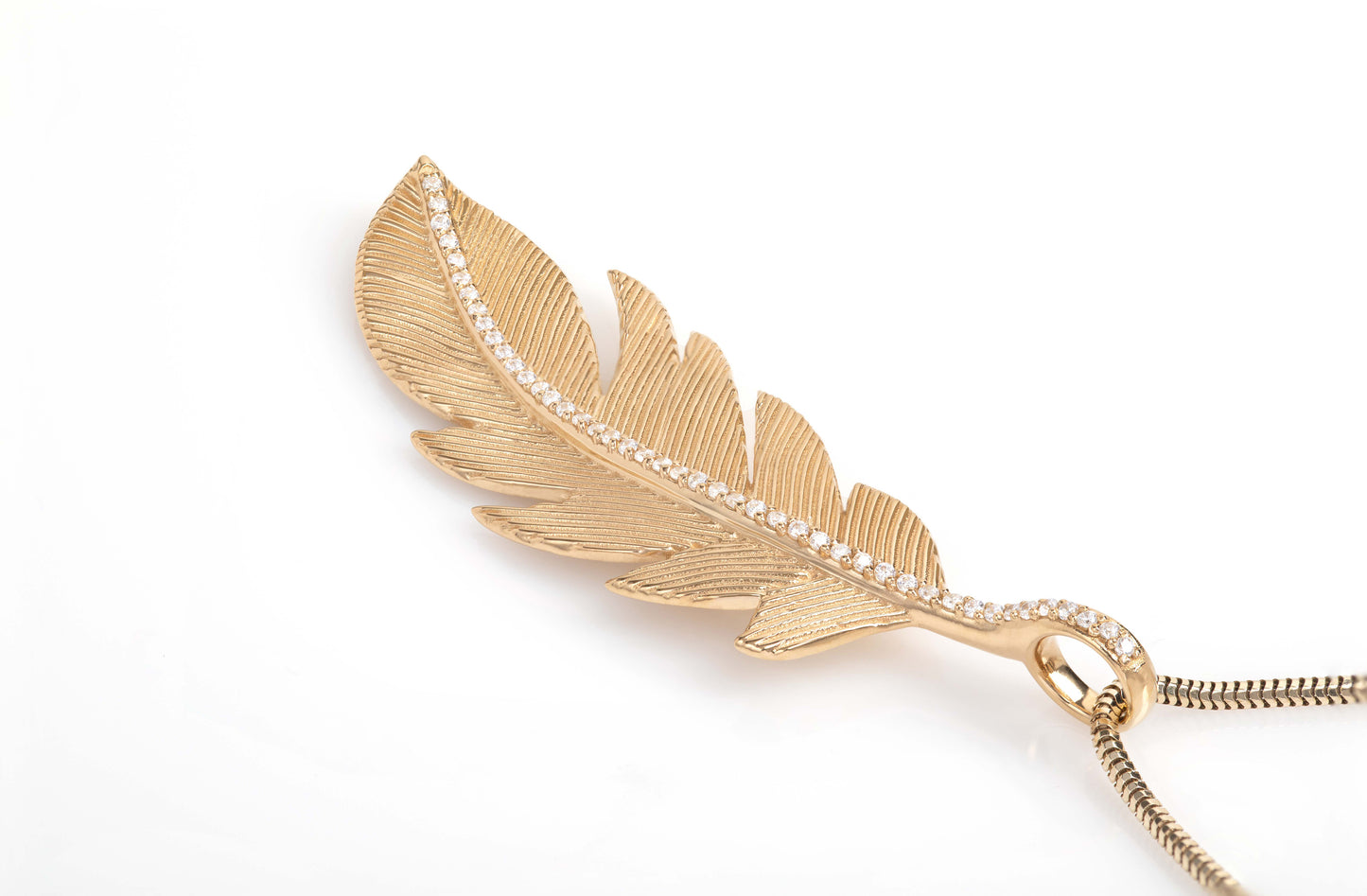 Diamond Feather Pendant - Wisdom